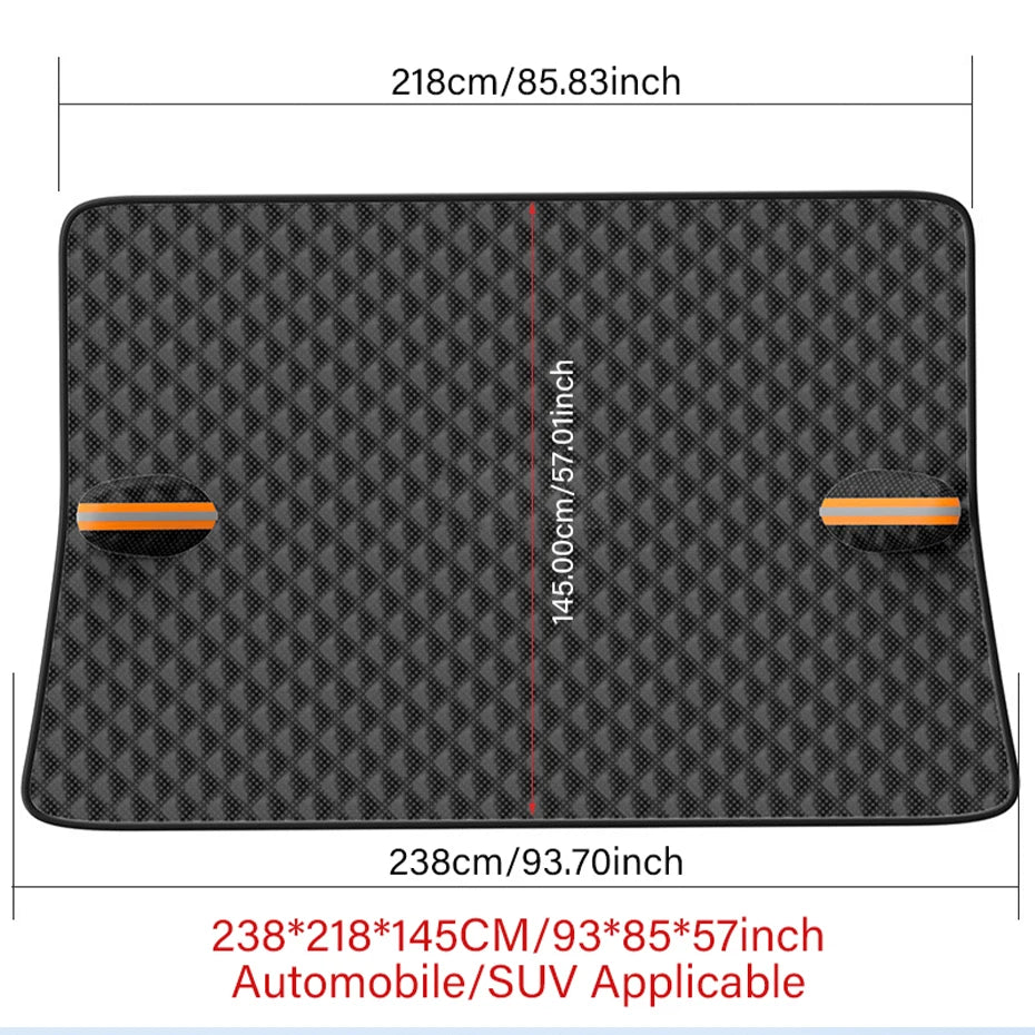 Car Windshield Cover - Waterproof Snow Shield, Winter Outdoor Sunshield Half Protector for Cars, SUVs, and Commercial Vehicles - Delicate Leather