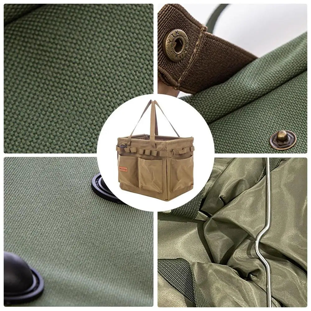 Camp Trunk Organizer - Large Capacity Camping Storage Bag - Delicate Leather