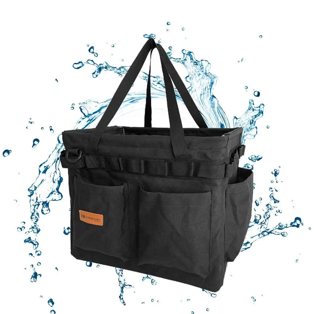 Camp Trunk Organizer - Large Capacity Camping Storage Bag - Delicate Leather