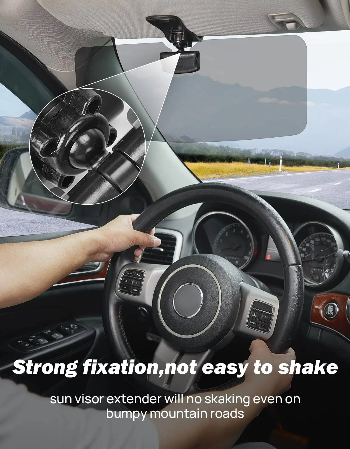 Universal Sun Visor Polarized Extender for SUVs Car Sunshade Anti-Glare Clear Adjustable Anti-Dazzle Blocker Accessories - Delicate Leather