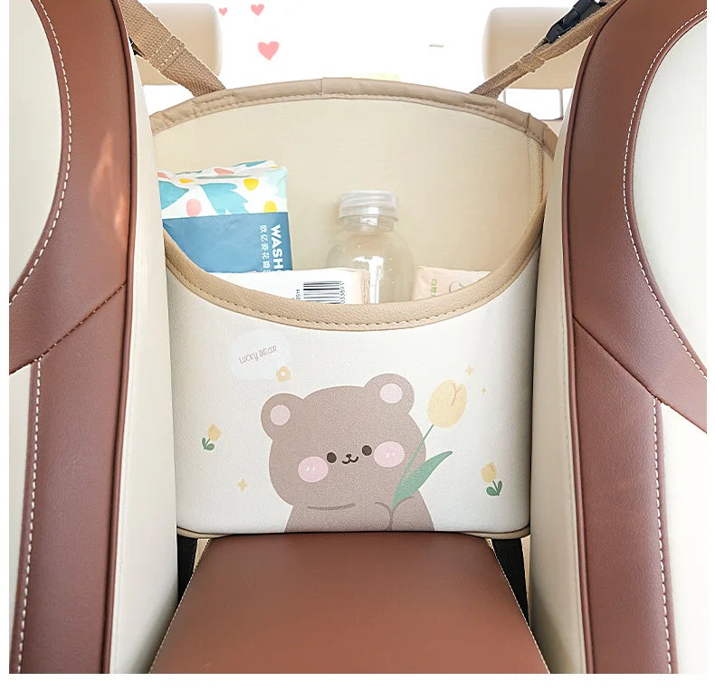 Girly Car Seat Middle Box Handbag Holder - Hanging Storage Bag Organizer