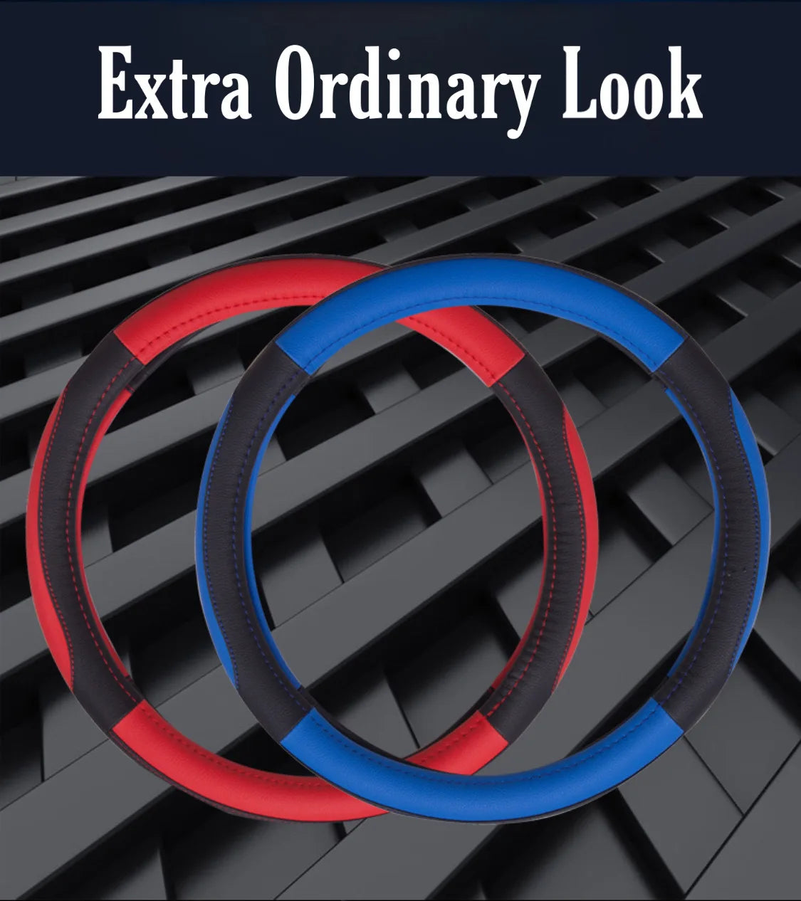 Moto Car Anti-Slip Leather Steering Wheel Cover - Universal Car Steering Wheel Protective Cover - Fashion Style - 38cm - Delicate Leather