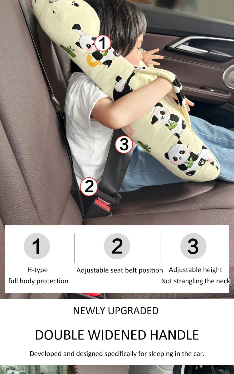Cute Animal Pattern Kid Neck Head Support U-Shape Children Travel Pillow Cushion - Delicate Leather