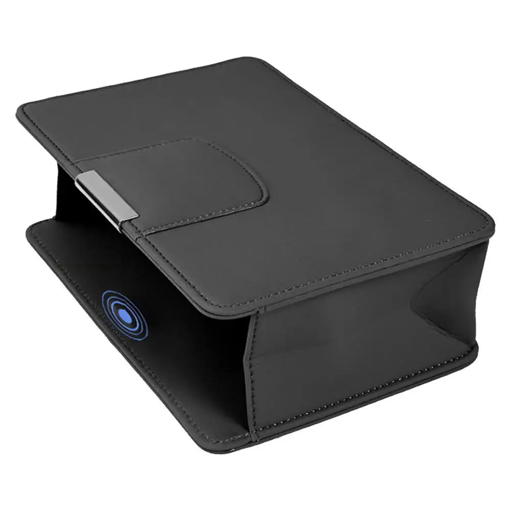 Car Seat Storage Box - Auto Seat Back Organizer with Magnetic Closure Design - Delicate Leather