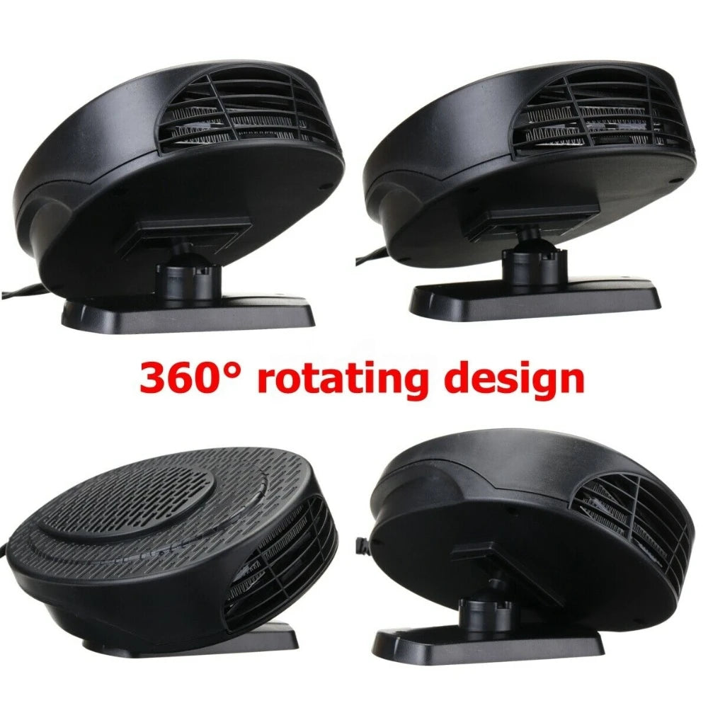 500W Car Heater - 12V Winter Windshield Defroster and Dashboard Heater & Cooling Fan - Delicate Leather