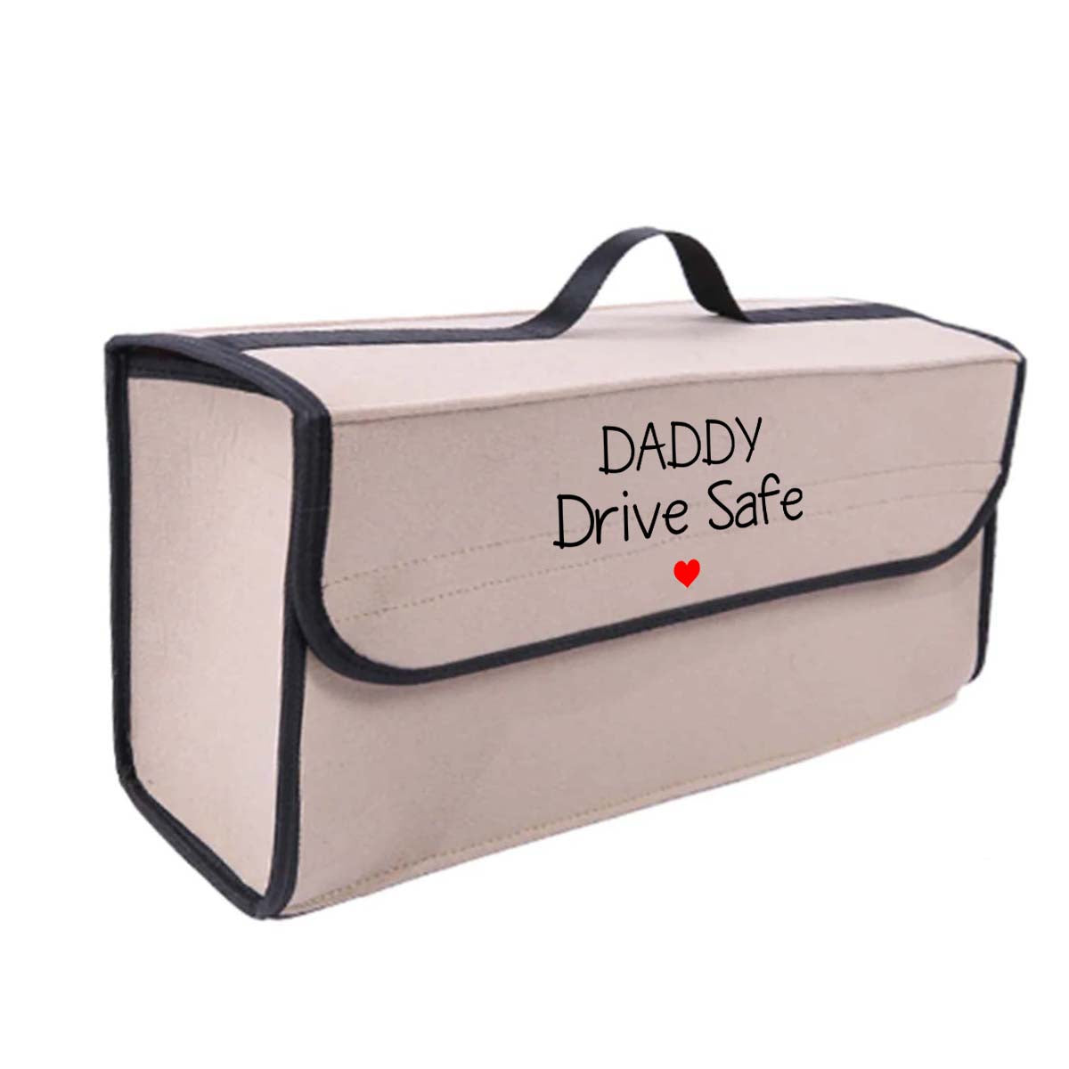 Daddy Drive Safe Soft Felt Car Bag Organizer Folding Car Storage Box Non Slip Fireproof Car Trunk Organizer, Custom For Your Cars, Father's Day Gift, Car Accessories - Delicate Leather