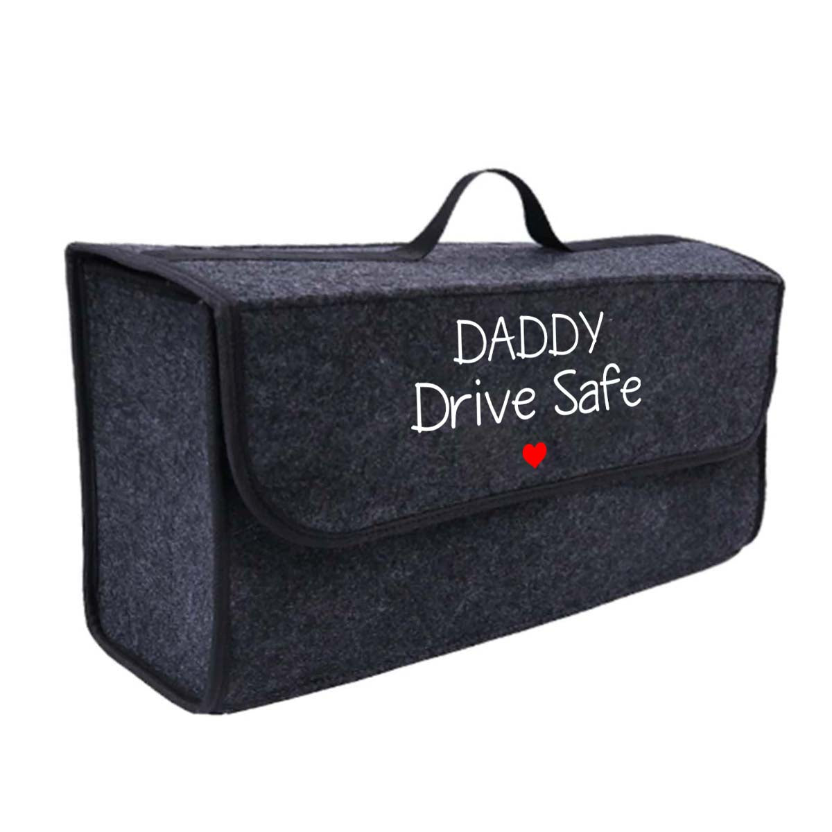 Daddy Drive Safe Soft Felt Car Bag Organizer Folding Car Storage Box Non Slip Fireproof Car Trunk Organizer, Custom For Your Cars, Father's Day Gift, Car Accessories - Delicate Leather