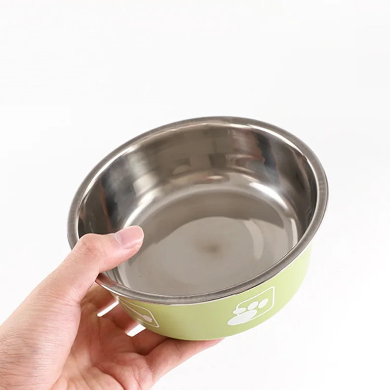 Non-slip Dog Bowls for Small Medium Large Dog Feeder Bowls Drinkers Stainless Steel High Capacity Pet Food Container Supplies - Delicate Leather