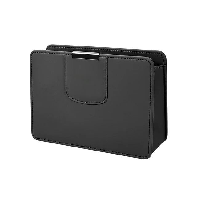 Car Backseat Storage Box Car Organizer Protector with Magnetic Closure for Travel, Trucks, SUVs, and RVs - Delicate Leather