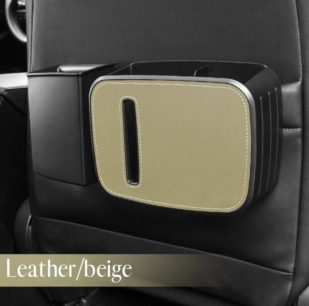 Car Seat Back Organizer Leather Rear Row Storage Box With Hook Cup Holder Universal Stuff Holder Trash Cans Interior Accessories
