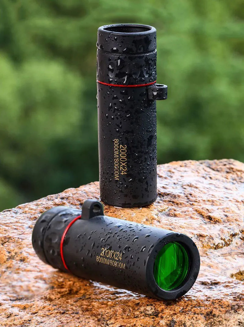 High-Definition 2000x24 Mini Monocular Telescope with Mobile Phone Holder - Compact and Portable for Outdoor Camping, Hunting, and Birdwatching Adventures