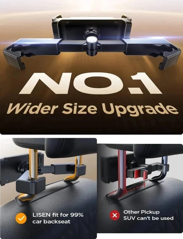 Car Headrest Tablet Mount Holder - 360 Degree Rotating for iPad Stand