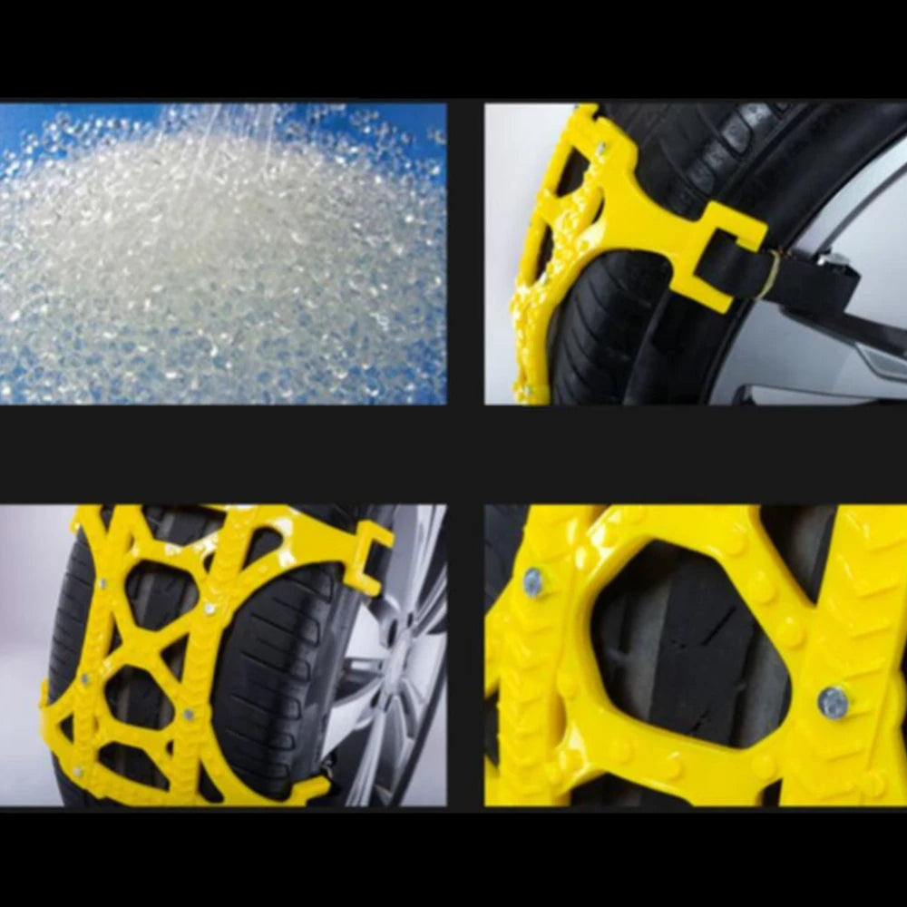 Snow Chain 6PCS Urethane Set - Wheel Ties Belts Car Tires Chains Winter Anti-slip Chain - Delicate Leather