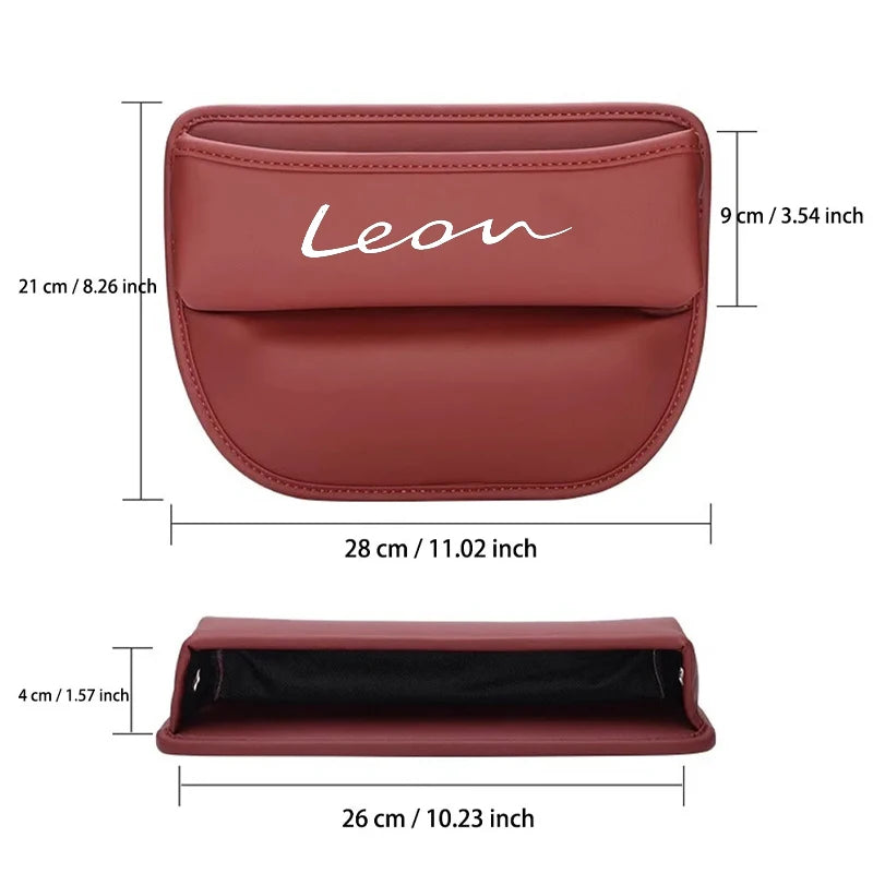 Nappa Car Seat Gap Organizer Leather Seat Crevice Storage Box Interior Car Accessories - Delicate Leather