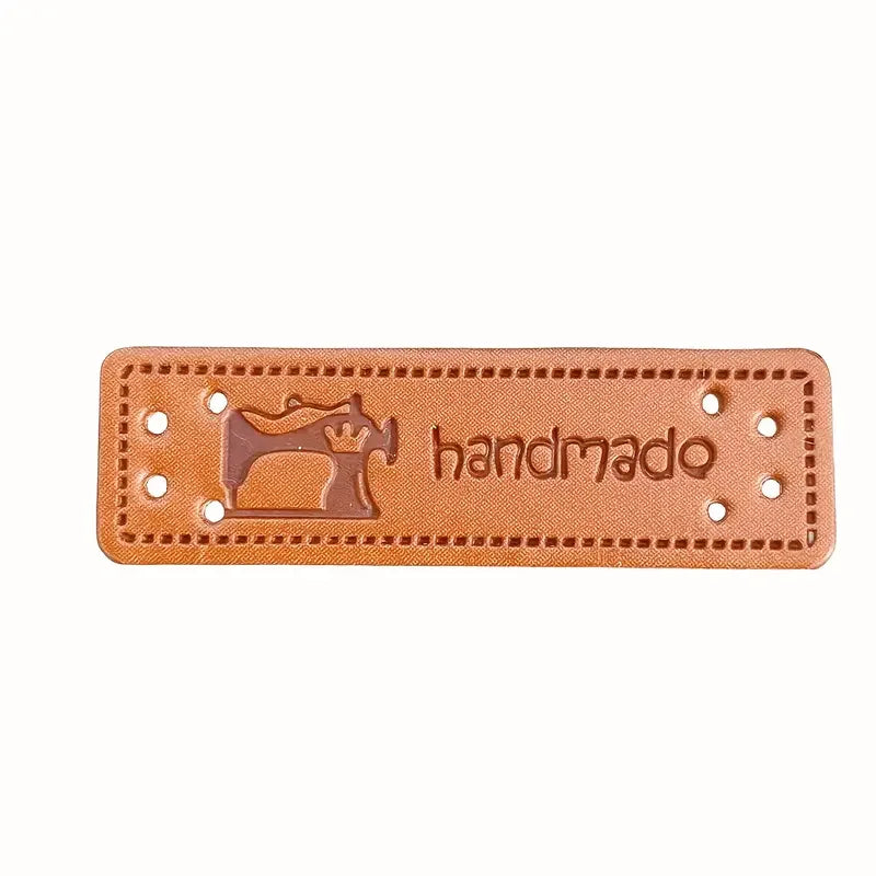 30pcs Brown PU Leather Handmade Label Tags for DIY Sewing Craft - Delicate Leather