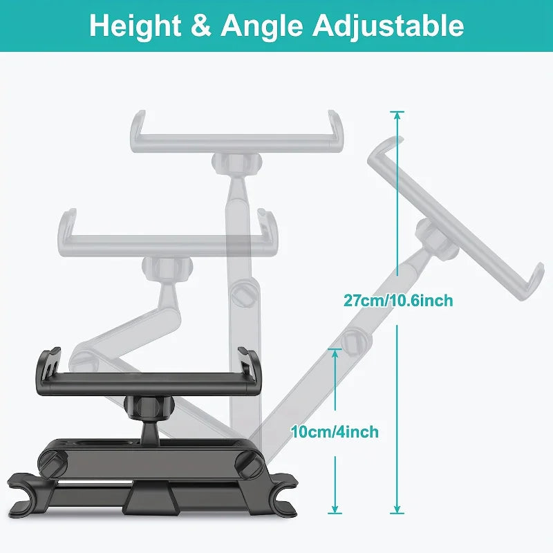 Car Tablet Holder Headrest Mount - Universal Compatibility for Cell Phones and Tablets - Delicate Leather