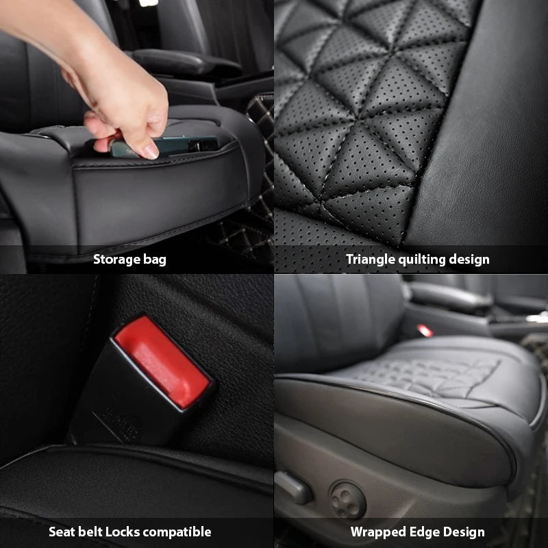 New Front Car Seat Cover PU Leather - Universal Car Chair Pad Mat Auto Accessories - 1PCS - Delicate Leather