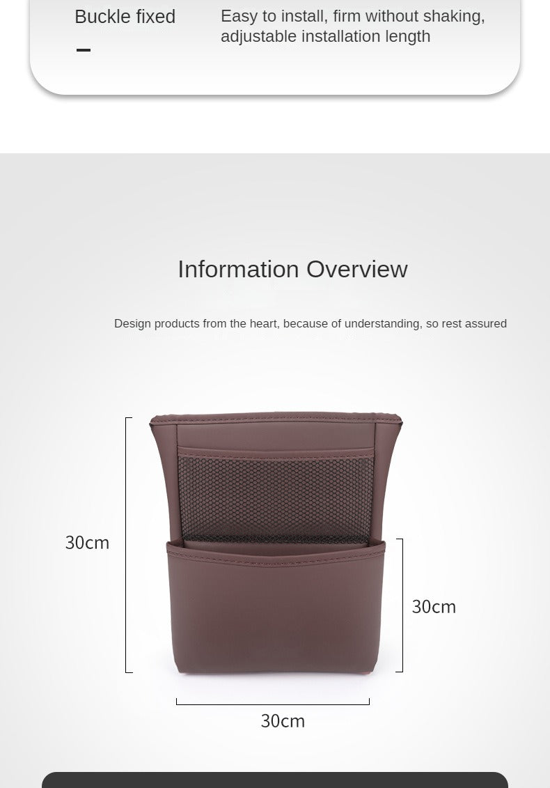 Car Handbag Holder Between Seats - Multifunctional Leather Auto Seat Middle Storage Bag