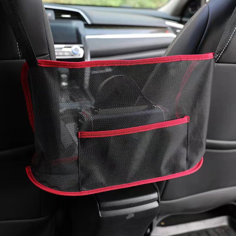 Large Capacity Car Seat Net Pocket Handbag Purse Holder Bag Organizer Storage - Pet Net Barrier Dog Pouch Between Back Seats - Delicate Leather