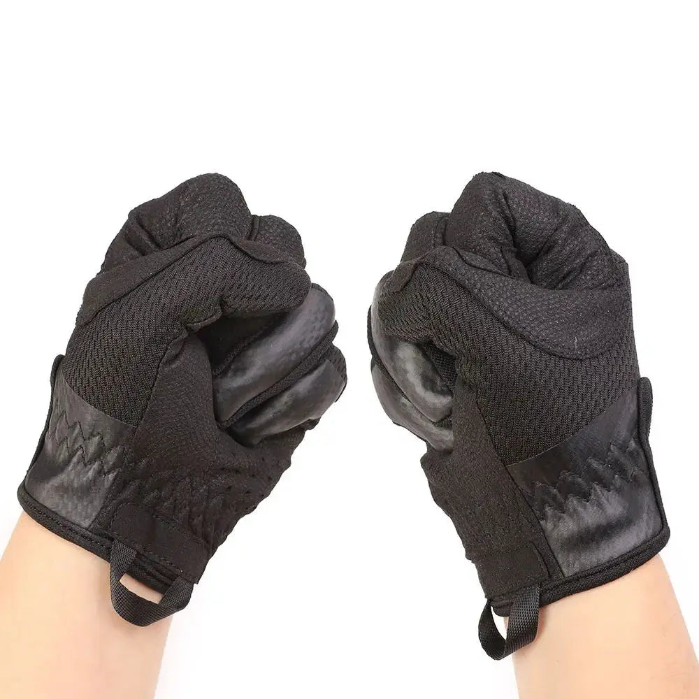 Outdoor Light Tactical Gloves Military Training Army Sport Climbing Shooting Hunting Riding Cycling Full Finger Anti-Skid Mittens - Delicate Leather