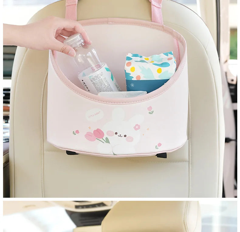 Girly Car Seat Middle Box Handbag Holder - Hanging Storage Bag Organizer