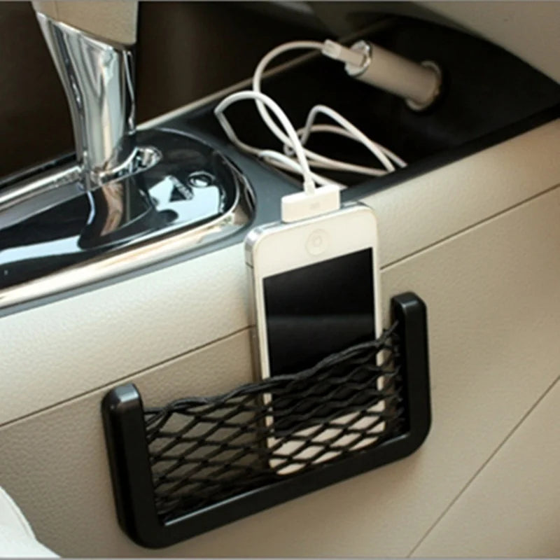 Car Storage Bag Net Pocket - Accessories for Girls, Hanging Ornament Decoration - Delicate Leather