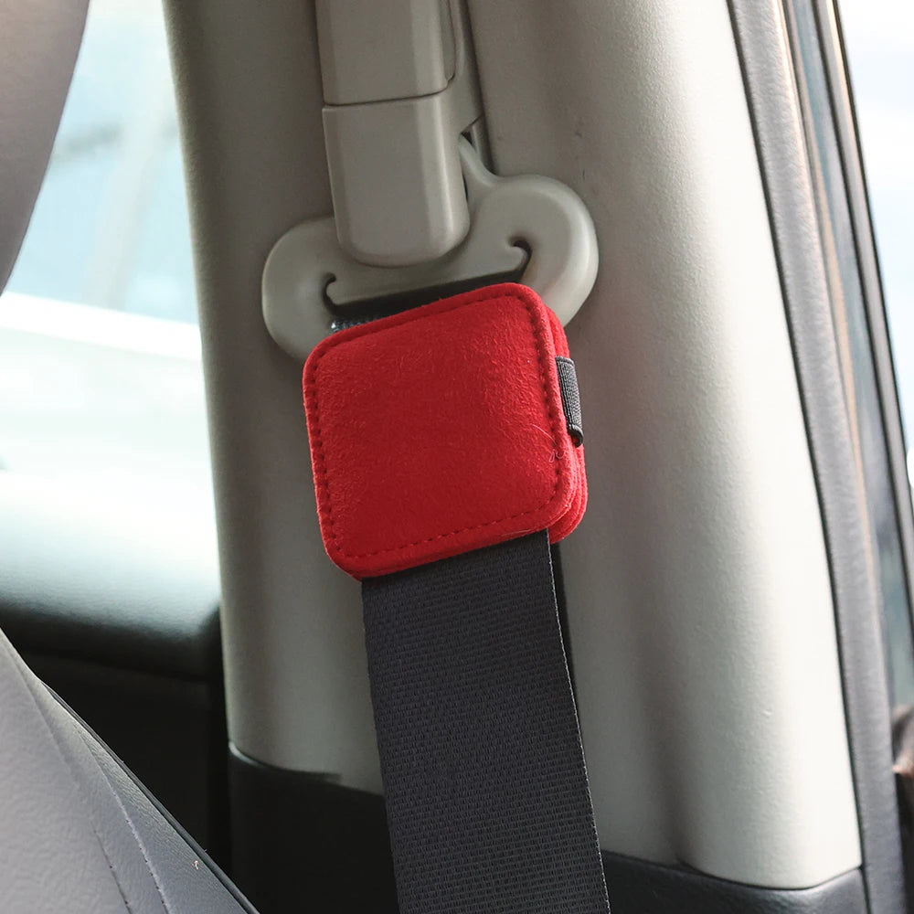Car Seat Belt Limiter Safety Adjustable Universal Auto Stop Buckle - Magnetic Design Stopper - 2 Pack