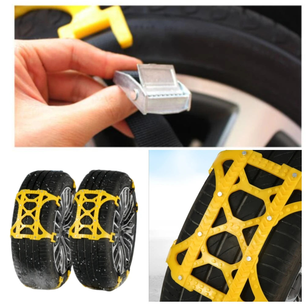 Snow Chain 6PCS Urethane Set - Wheel Ties Belts Car Tires Chains Winter Anti-slip Chain - Delicate Leather