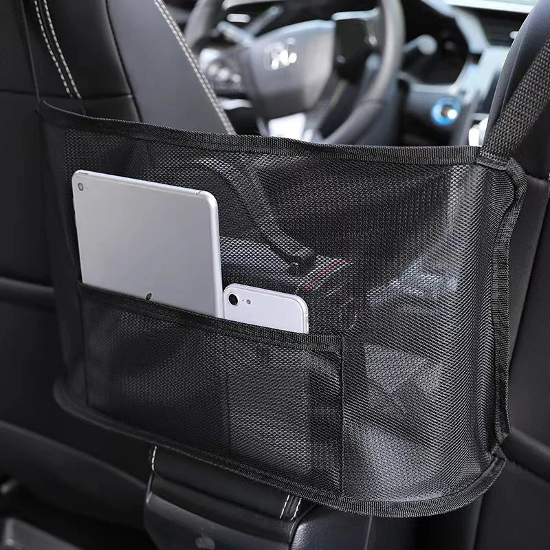 Large Capacity Car Seat Net Pocket Handbag Purse Holder Bag Organizer Storage - Pet Net Barrier Dog Pouch Between Back Seats - Delicate Leather