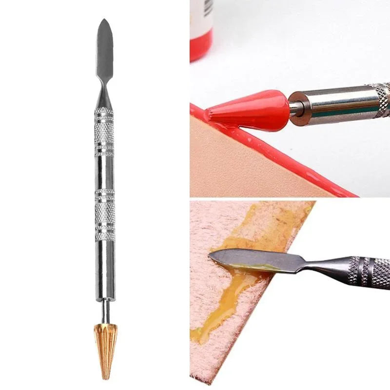 Leather Edge Double Head Brass Glue Painting Roller - Oil Gluing Dye Pen Stick Speedy Paint Roller Tool DIY LeatherCraft Tools - Delicate Leather