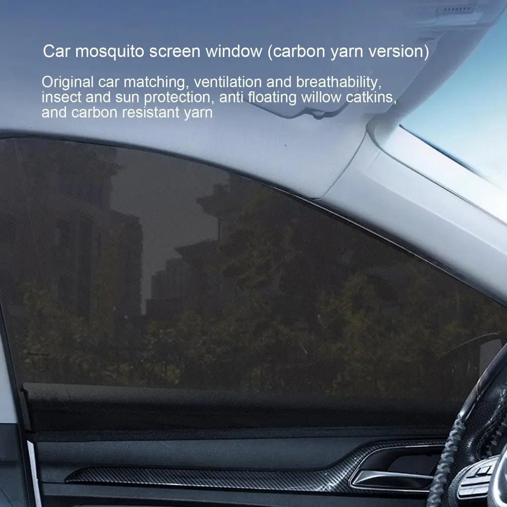 Car Window Mosquito Net Universal Anti-Mosquito Mesh Sunshade for SUV Front Rear Windows - Delicate Leather
