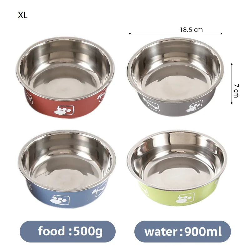 Non-slip Dog Bowls for Small Medium Large Dog Feeder Bowls Drinkers Stainless Steel High Capacity Pet Food Container Supplies - Delicate Leather