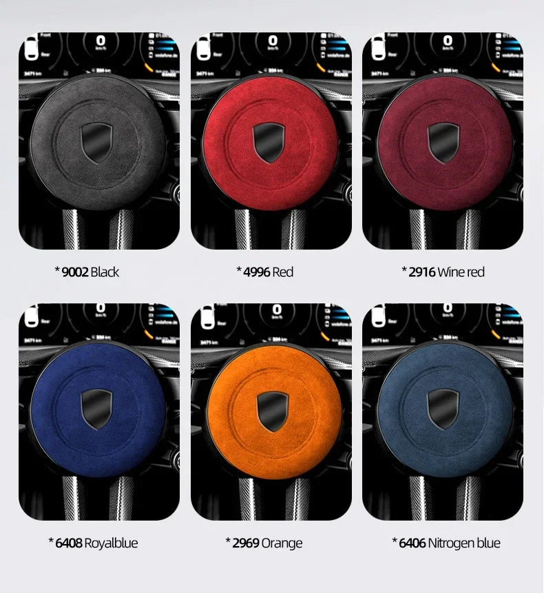 Car Steering Wheel Horn Cover Trim - Suede Interior Decorative Accessories - Delicate Leather