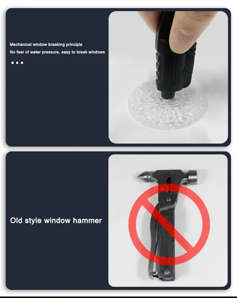 2-in-1 Car Seat Belt Cutter & Emergency Window Breaker Safety Hammer