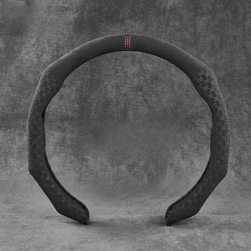 Car Texture Turned Fur Steering Wheel Cover - Delicate Leather