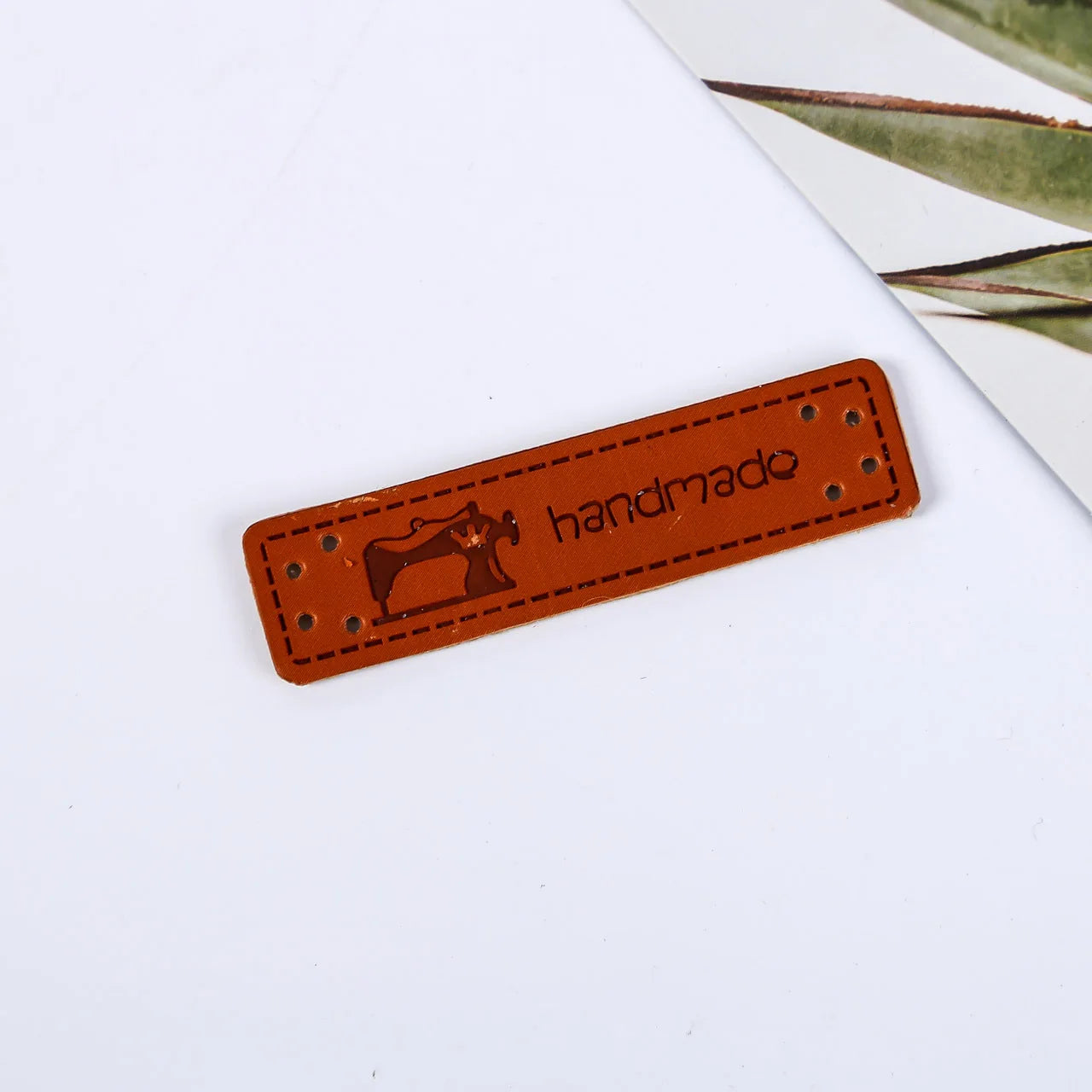 30pcs Brown PU Leather Handmade Label Tags for DIY Sewing Craft - Delicate Leather