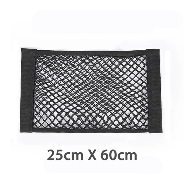 Car Back Rear Elastic Net Mesh Pocket Trunk Paste Fixed Storage Bag - Delicate Leather
