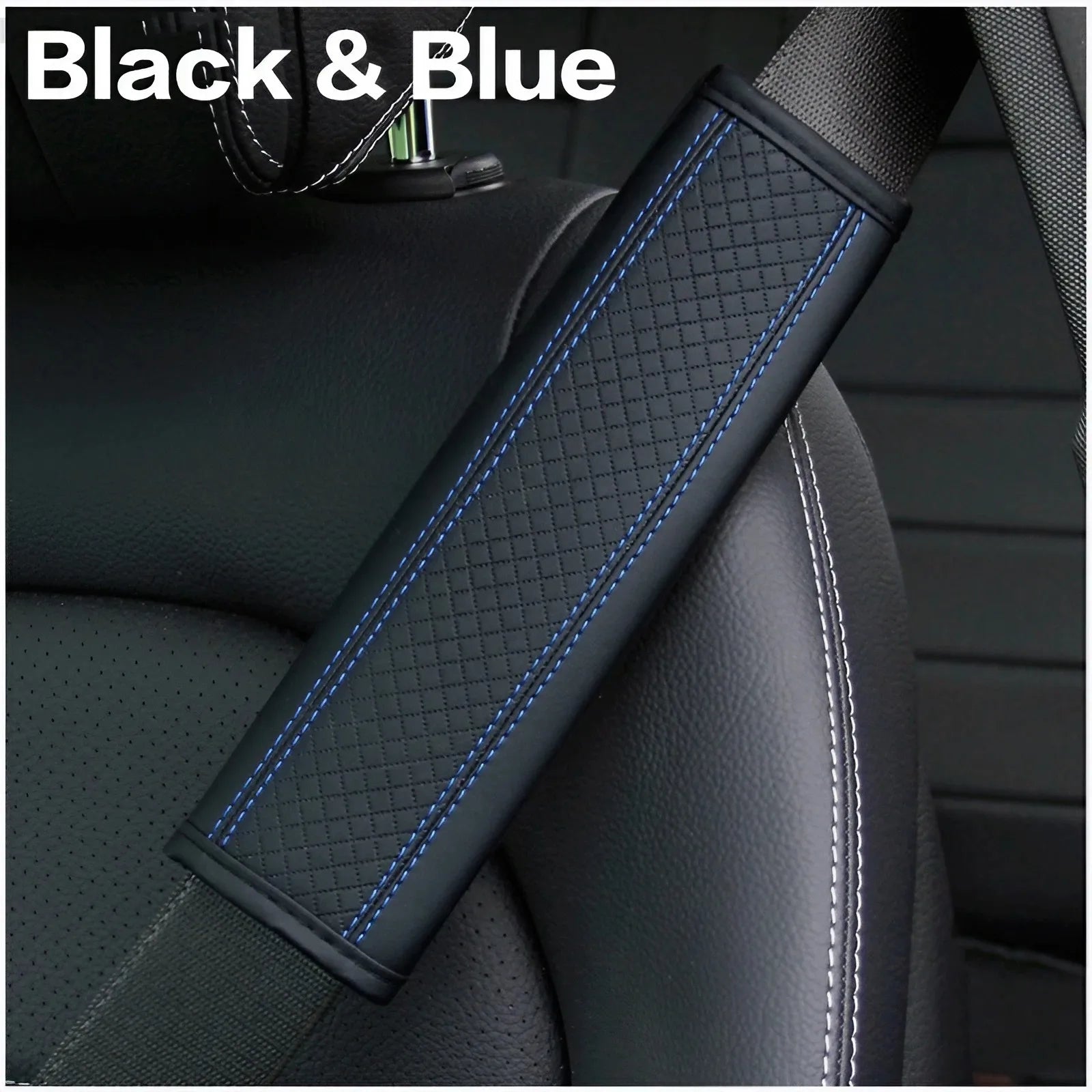 PU Leather Car Seat Belt Shoulder Pad, Breathable Safety Strap Protector for Car Interior Accessories - Delicate Leather