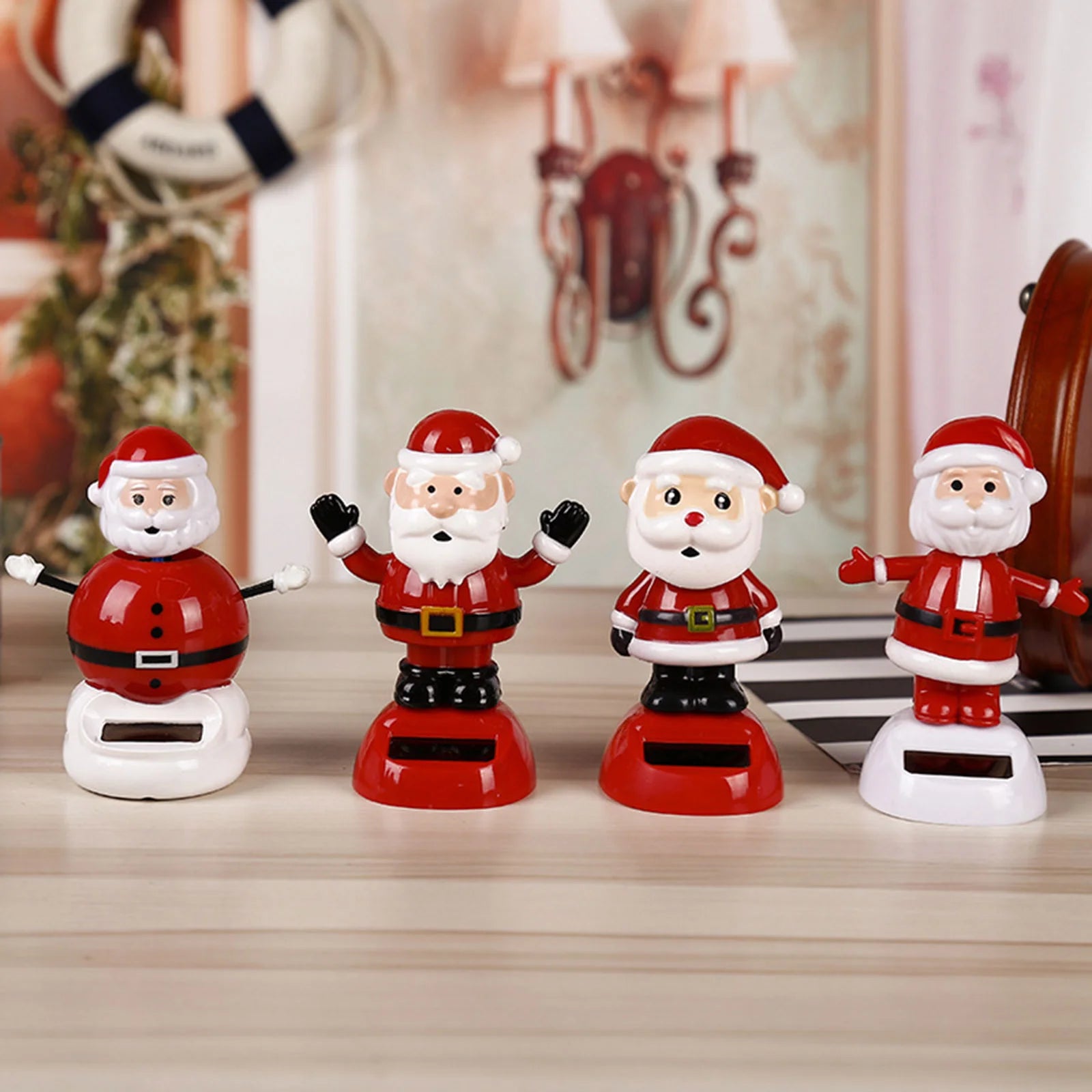 2023 Christmas Cute Car Ornament Solar Dancing Christmas Tree Snowman Santa Claus Elk Automatic Swing Car Interior Decoration
