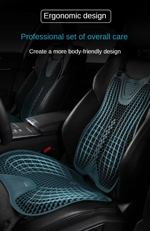 Universal Summer Car Seat Cushion – Breathable Cooling Seat & Backrest Pad | Car Interior Seat Protector - Delicate Leather