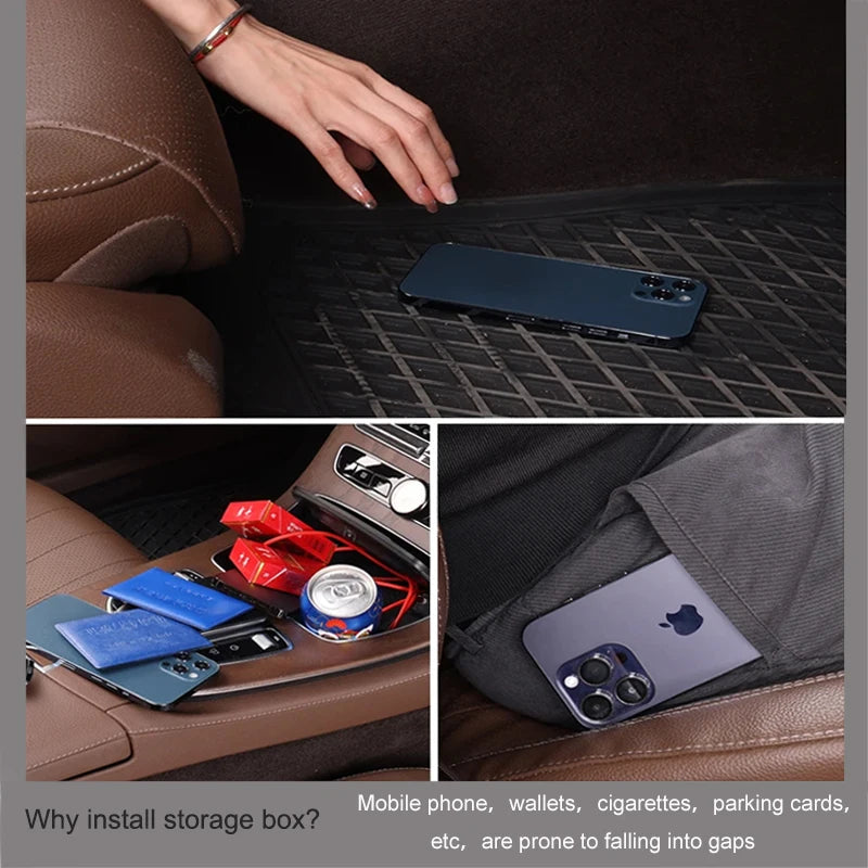 Nappa Car Seat Gap Organizer Leather Seat Crevice Storage Box Interior Car Accessories - Delicate Leather