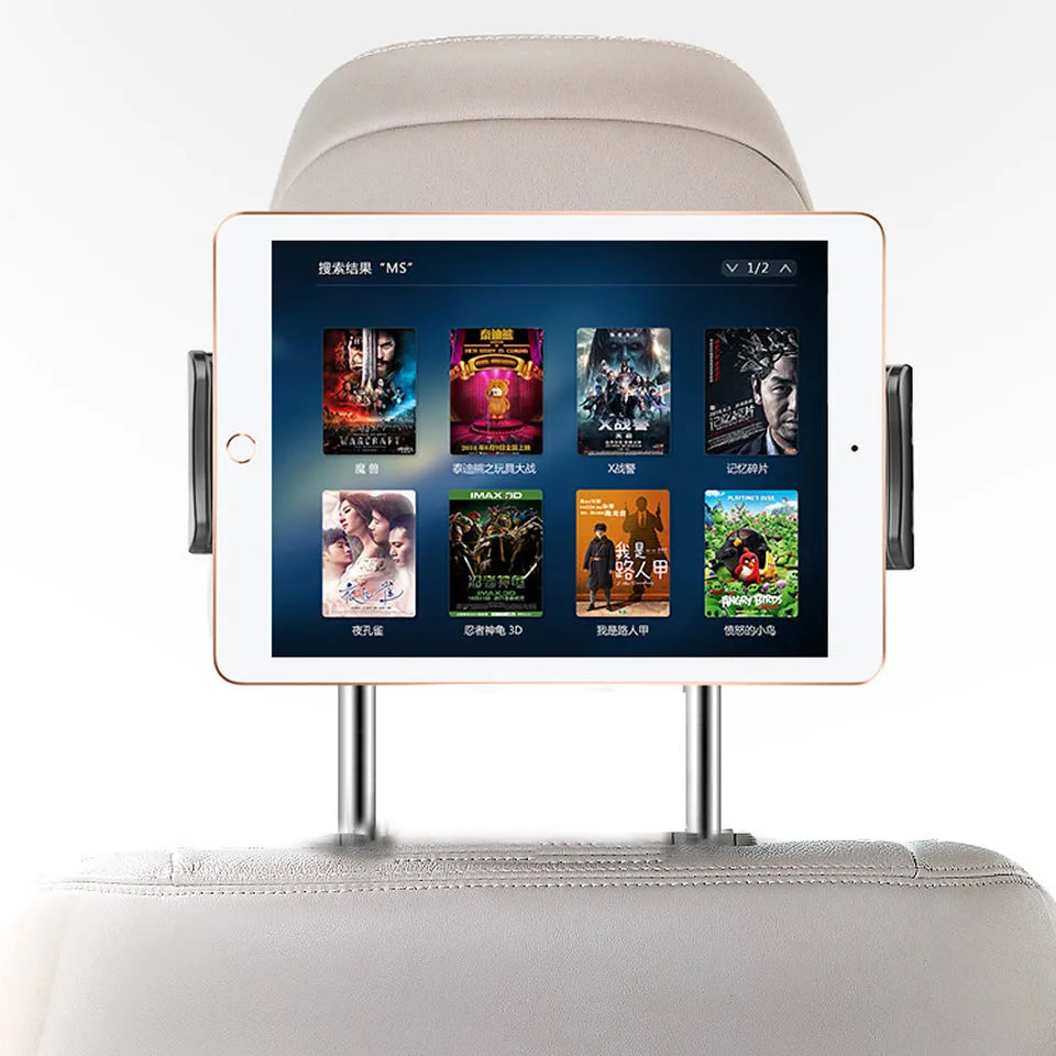 iPad Holder Car Headrest - Stretchable Arm Tablet Mount for Car Backseat