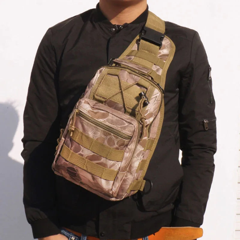 High-Performance Tactical Sling Bag - Unisex Military-Grade Shoulder Bag for Outdoor Activities, Travel, and Hiking - Durable Crossbody Bag for Camping and Sports Equipment - Delicate Leather