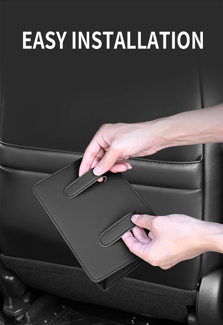 Car Backseat Storage Box Car Organizer Protector with Magnetic Closure for Travel, Trucks, SUVs, and RVs - Delicate Leather