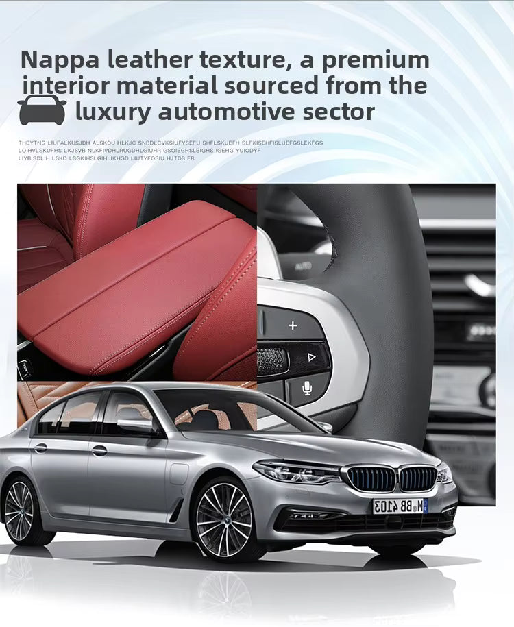 Ultra-Thin Nappa Leather Steering Wheel Cover – Universal Anti-Slip All-Season Grip - Delicate Leather