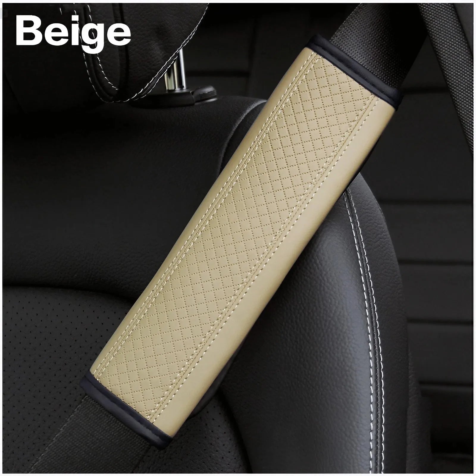 PU Leather Car Seat Belt Shoulder Pad, Breathable Safety Strap Protector for Car Interior Accessories - Delicate Leather