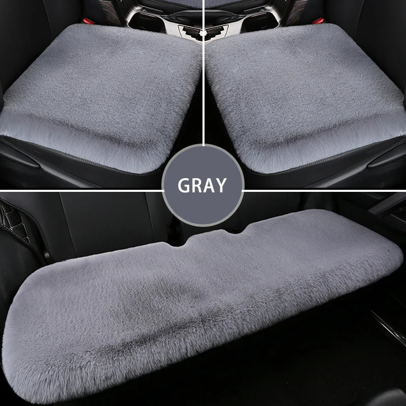 Plush Wool Fur Car Seat Covers -Winter Protection and Comfort for Your Vehicle's Interior - Delicate Leather
