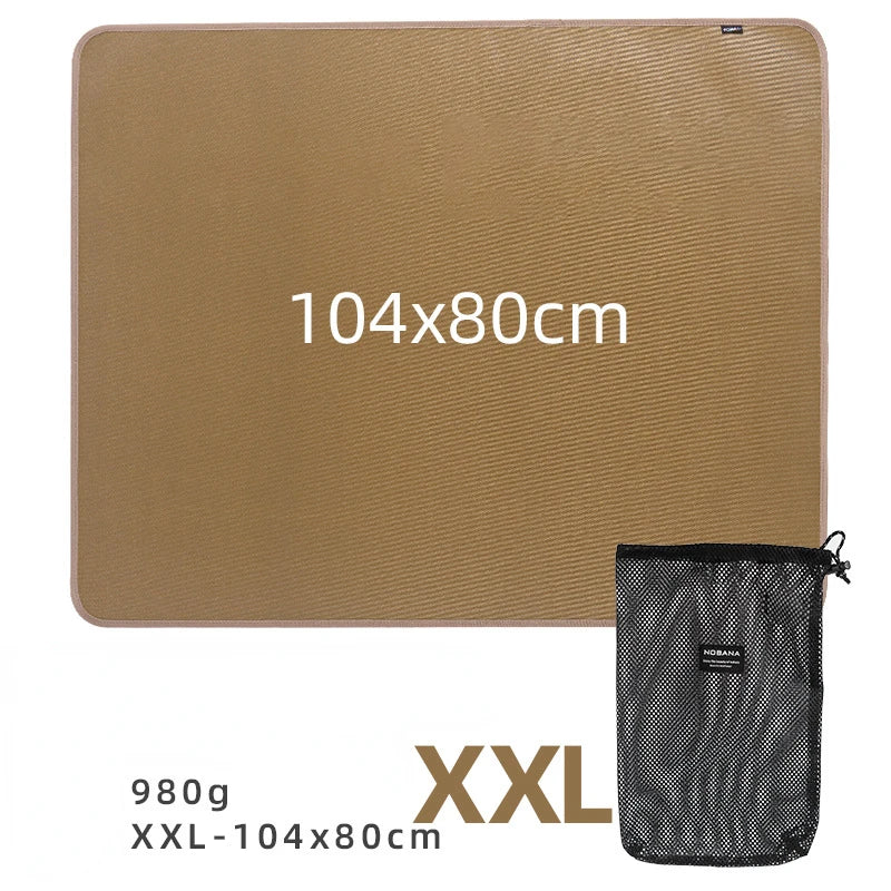 Fireproof Outdoor Camping Grill Mat - Silicone-Coated, Flame Retardant Protective Mat for Picnic and Barbecue, Essential BBQ Equipment - Delicate Leather