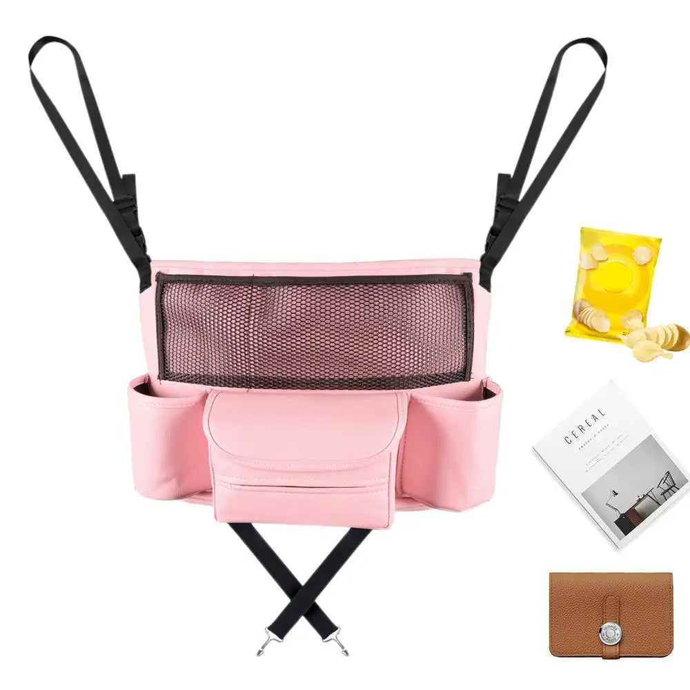 Car Net Pocket Purse Holder - Multifunctional PU Leather Handbag Holder - Delicate Leather