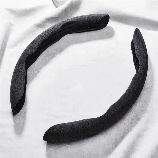 Suede Universal 38CM Car Steering Wheel Booster Cover - Non-Slip Auto Interior Steer Protector Decoration Accessories
